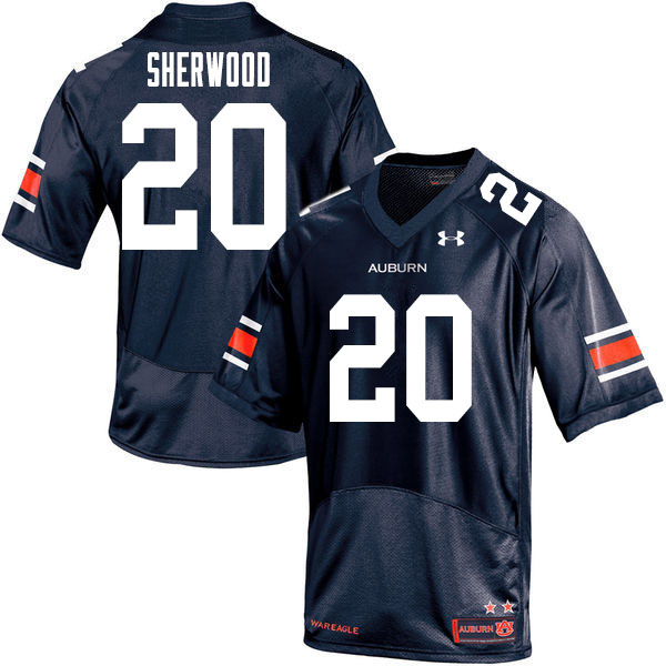 Men #20 Jamien Sherwood Auburn Tigers College Football Jerseys Sale-Navy